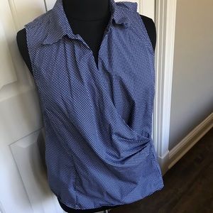 Talbots polka dot sleeveless blouse